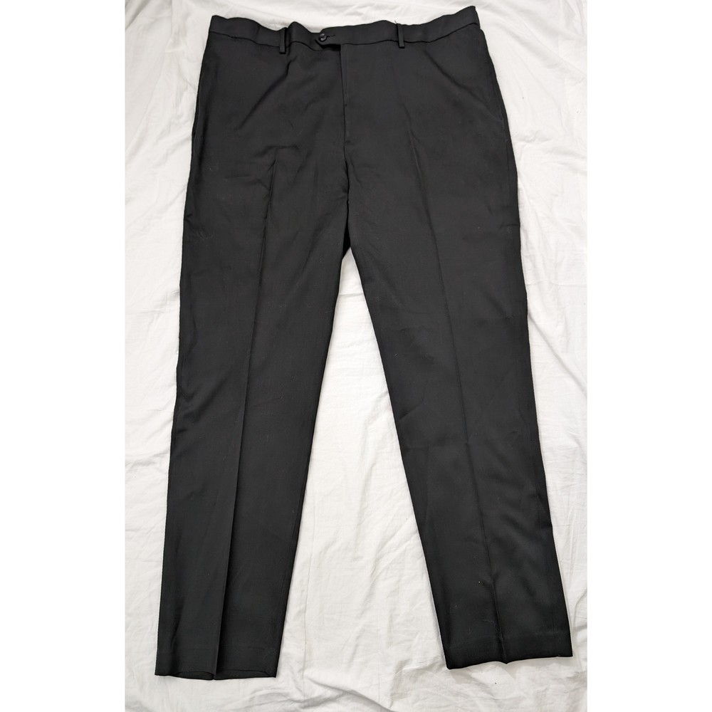 SAVANE Polyester Men's slacks Zipper fly Black Sz 42W 32 L Office